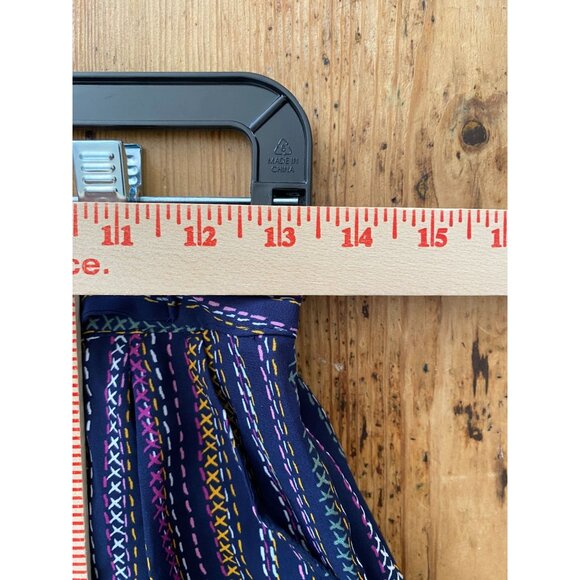 Maison Jules Womens Striped Wide-Leg Cropped Pants Navy Multicolor S Polyester - Picture 6 of 7